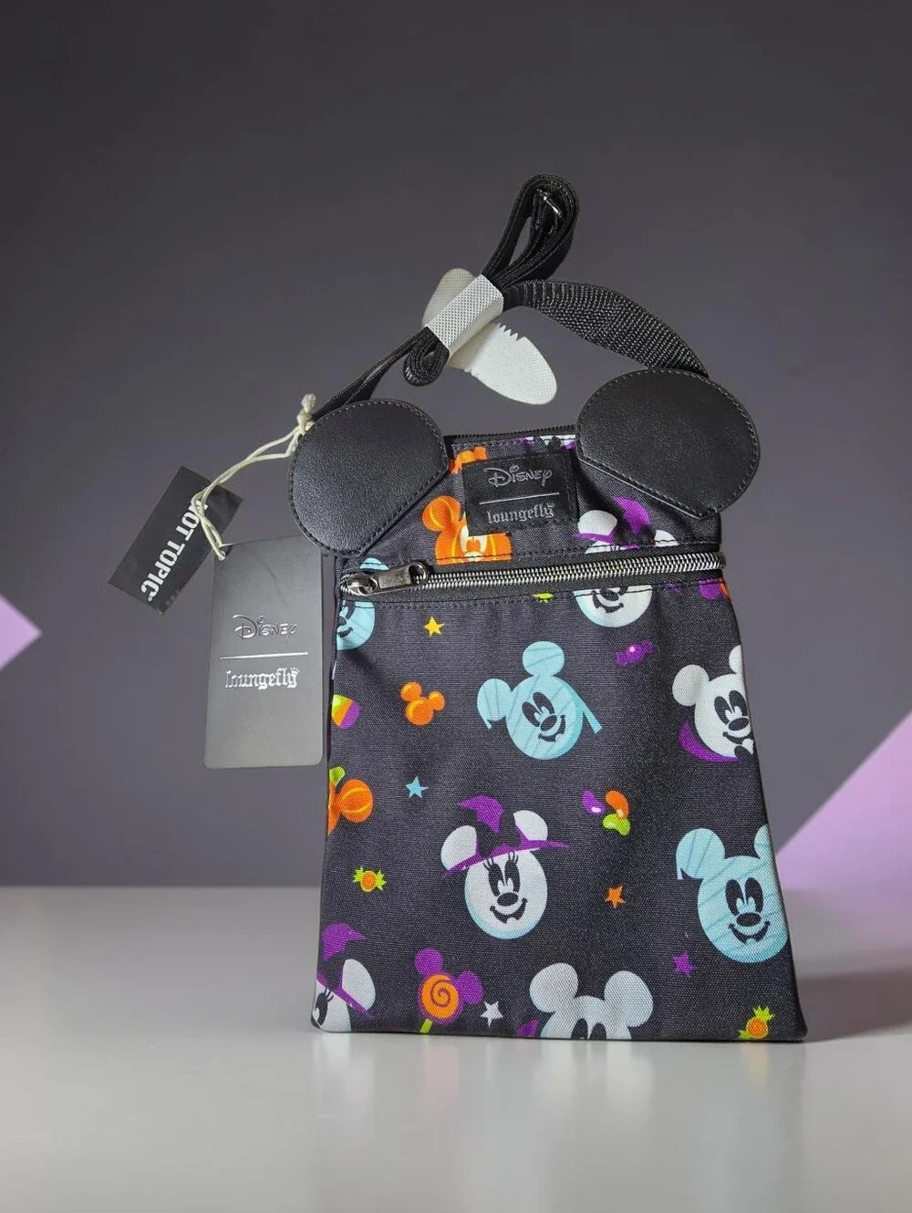 Loungefly Disney Mickey Minnie Halloween Passport Crossbody Bag Nwt